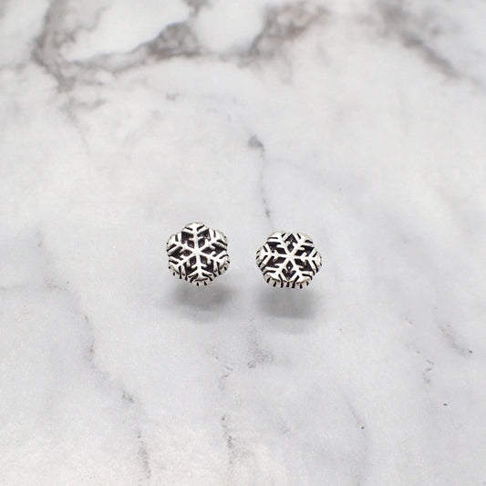 Silver Snowflake Earrings, Snowflake Gift for Girls, Snowflake Stud Earrings, Snowflake Jewelry, Snowflake Gift for Kids, Winter Earrings