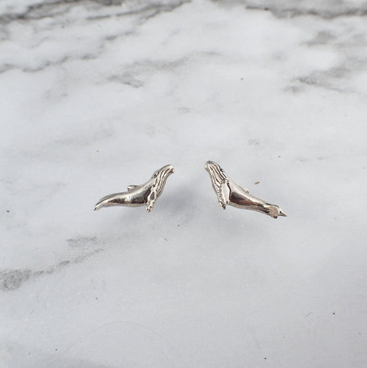 Whale Earrings, Humpback Whale Earrings, Whale Stud Earrings, Sterling Silver Studs, Silver Whale Earrings, Sterling Silver Whale Earrings