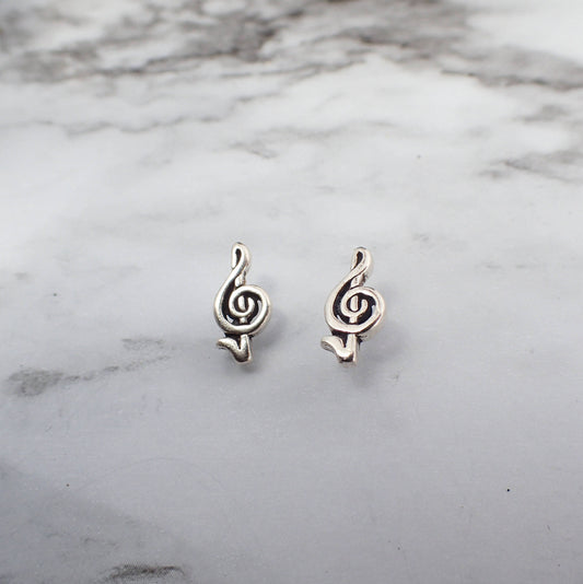 Sterling Silver Treble Clef Earrings, Musicians Gift, Music Jewelry, Music Gift for Her, Music Note , Music Teacher Gift, Choir Gift, Singer