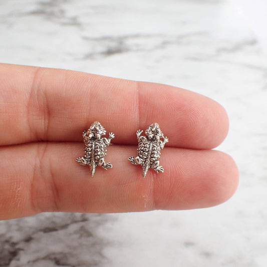 Bearded Dragon Stud Earrings, Sterling Silver bearded dragon earrings, Tiny bearded dragon earrings, lizard earrings, christmas gift for her