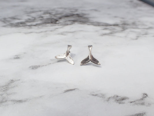 Whale Earrings, Silver Whale Tail Earrings, Humpback Whale Studs, Humpback Whale Jewelry, Whale Earrings for kids, Whale Tail Studs