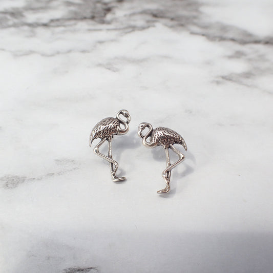 Flamingo Earrings, Flamingo Stud Earrings, Sterling Silver Flamingo earrings, Flamingo Jewelry, Florida Earrings, Cute Flamingos Gift