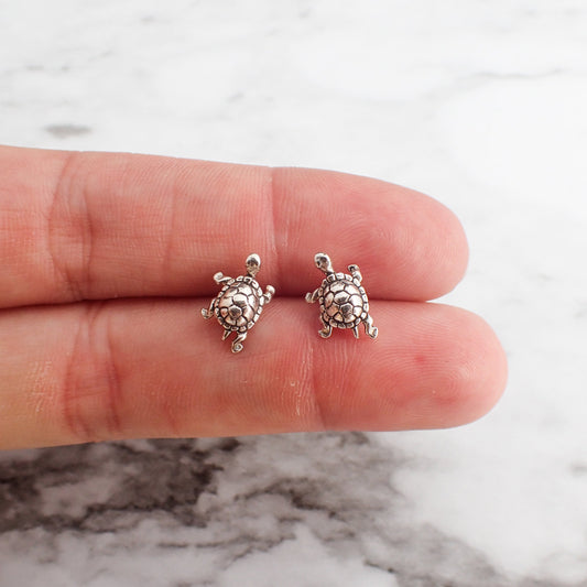 Kids Turtle Earrings, Earrings for Girls, Sterling Silver Turtle earrings, Hypoallergenic Kids Earrings, Turtle Gift for Girls