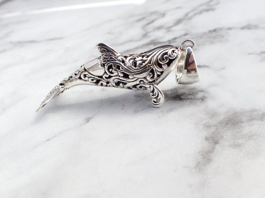 Orca Pendant, Killer Whale Pendant, Filigree Orca Necklace, Killer Whale Necklace, Killer Whale Jewelry, Orca Jewelry