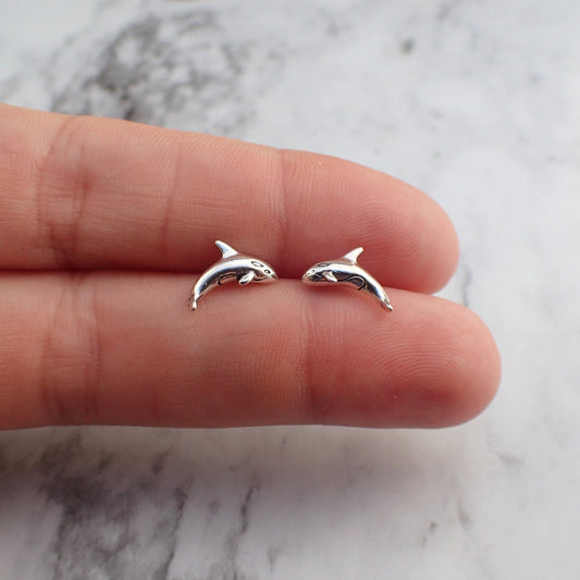 Orca Earrings, Killer Whale Stud Earrings, Sterling Silver Orca Earrings, Whale Earrings, Orca Stud Earrings, Orca Gift, Killer Whale Gift