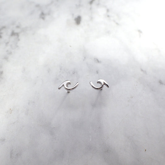 Silver Wave Studs, Ocean Wave Earrings, Ocean Wave Gift For Her, Silver Stud Earrings, Second Ear Piercing, Silver Earrings for Kids