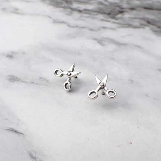 Silver Scissor Stud Earrings, Tiny Scissor Earrings, Hair Dresser Stylist Gift, Sewing Scissor Earrings, Scissor Jewelry, Shear Earrings