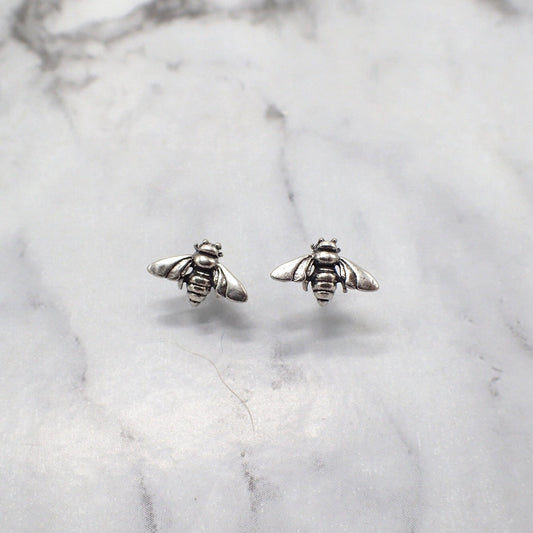 Bee Earrings, Silver Bee Stud Earrings, Bumble Bee Earrings, Silver Bee Earrings, Honeybee Earrings, Tiny Bee Earrings, Bee Gift, Bee Keeper