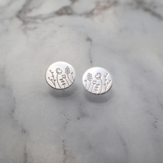 Wildflower Earrings, Floral Silver Earrings, Girls Wildflower Gifts, Wildflower Jewelry, Silver Flower Earrings, Women's Wildflower Gifts