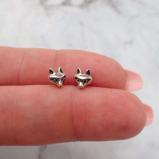 Silver Fox Earrings, Fox Jewelry, Fox Jewelry for Women, Woodland Fox Jewelry, Fox Jewelry for Kids, Silver Fox Gift, Fox Gifts for Kids