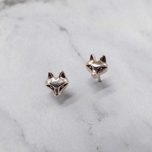 Silver Fox Earrings, Fox Jewelry, Fox Jewelry for Women, Woodland Fox Jewelry, Fox Jewelry for Kids, Silver Fox Gift, Fox Gifts for Kids